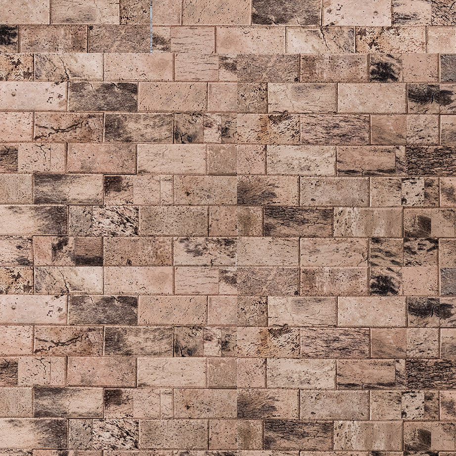Natural Brick Cork Wall Covering Sample | 7x7